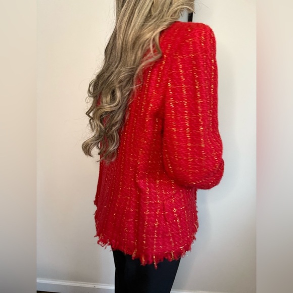 Blushe by Spiegel Tweed red and gold blazer - Picture 5 of 8